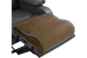 HOMBYS Extra Large Recliner Leg Pillow, Foam Foot Rest Cushion Wave Shape Recliner Footrest Extender, Multi Purpose Back & Lumbar Support Pillow for Bed, Sofa Couch, Coffee Color