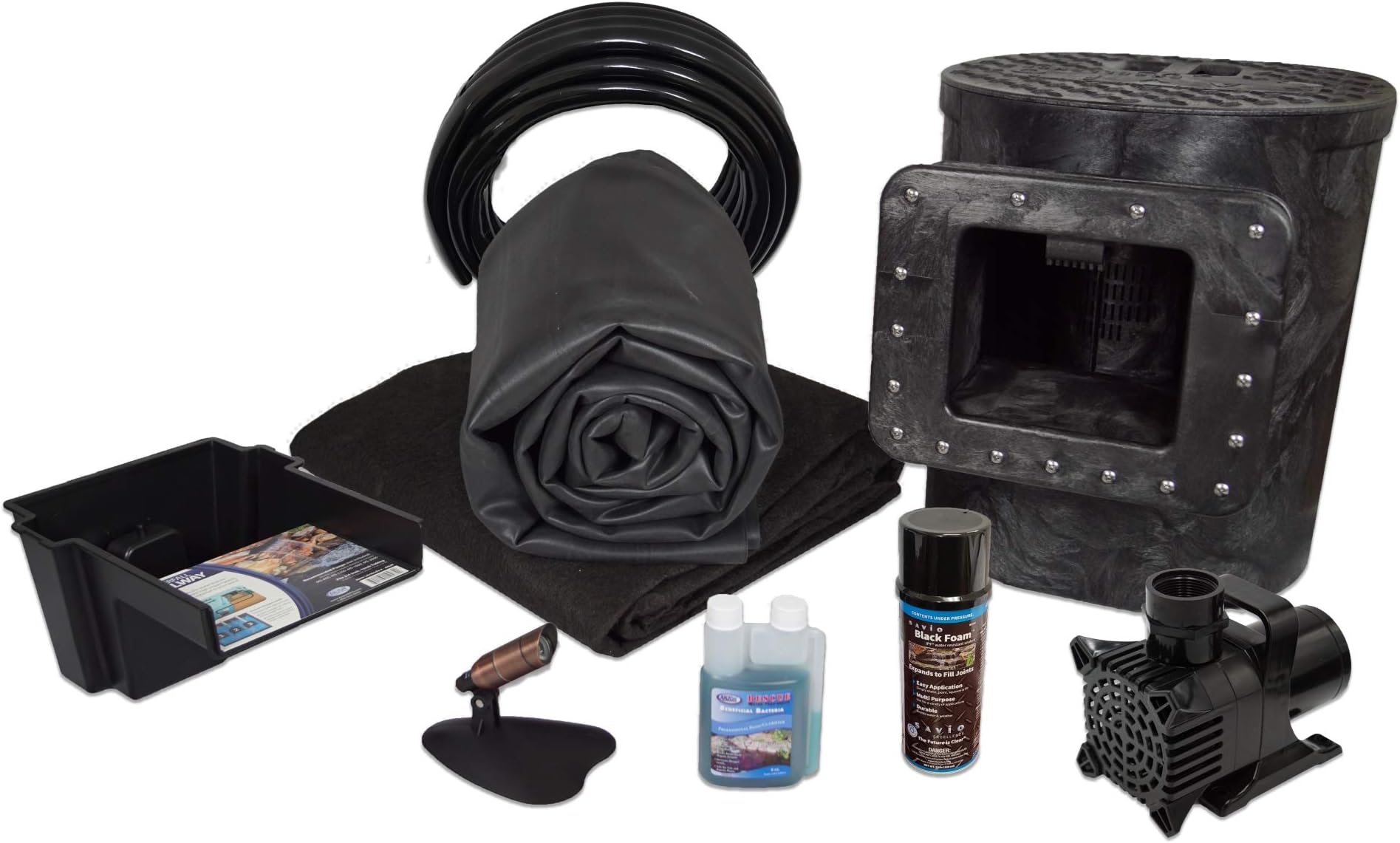 HALF OFF PONDS Savio Select 1200 Complete Water Garden and Pond Kit with 10 Foot x 15 Foot EPDM Rubber Liner - X8S1