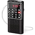 Mini Pocket FM Walkman Radio Portable Battery Radio with Recorder, Lock Key, SD Card Player, Rechargeable Battery Operated, b