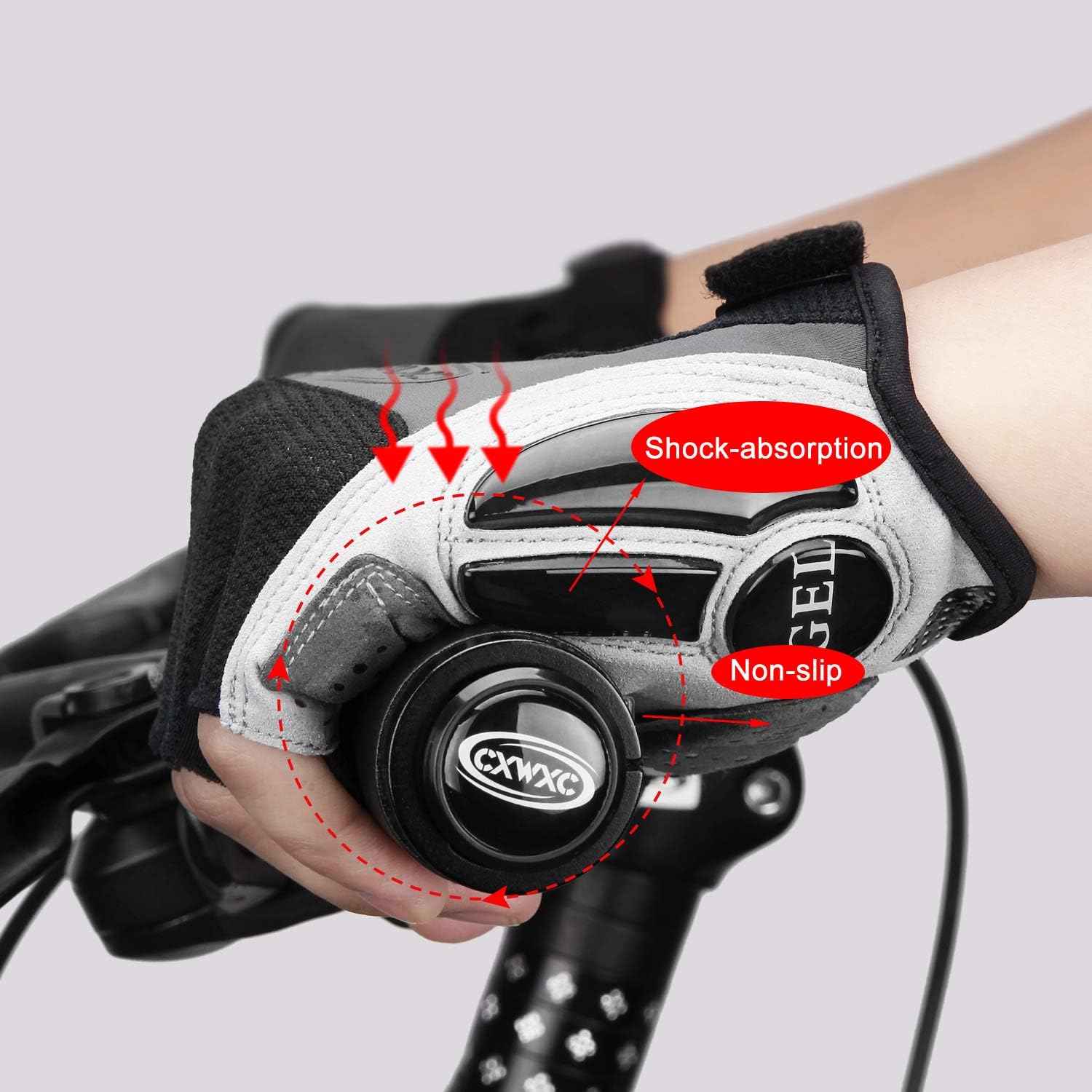 Cycling Gloves for Men Women - Breathable Gel Road Mountain Bike Riding Gloves - Anti-Slip Half Finger Glove for Fitness Cycling Training Outdoor Sports : Clothing