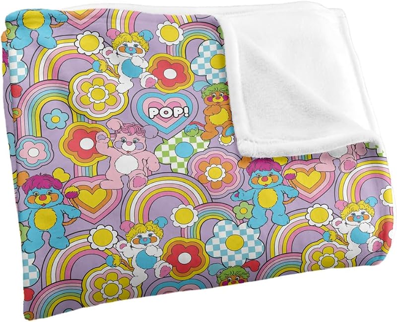 Popples Pop Pattern Plaid ultra doux au toucher soyeux – 152 x 127 cm