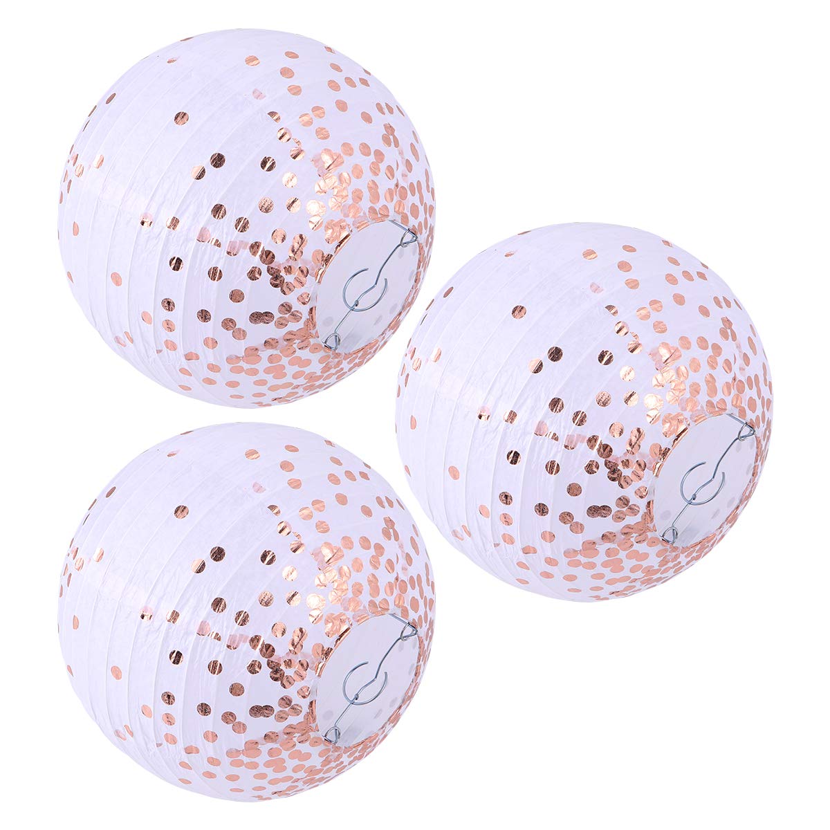 OSALADI 3pcs Chinese 8 Inches Hanging Folding New Year Lanterns Decorative Round Hanging Lamps for New Year Party Spring Festival