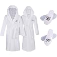 Amazon.com: Mr and Mrs - Juego de 4 batas y zapatillas con capucha y 2 batas  de pareja unisex y zapatillas de señor y señora a juego. : Ropa, Zapatos y  Joyería