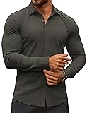 COOFANDY Men's Muscle Fit Dress Shirts Wrinkle-Free