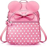Voikukka Cute Girls Mini Mouse Backpacks for Kids Backpack Purse Pink Toddler Backpacks Small Travel Kid Daypack Women Convertible Shoulder Bag Bowknot Little Girls Children Preschool Backpack