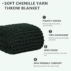 L'AGRATY Chunky Knit Blanket Throw - Soft Chunky