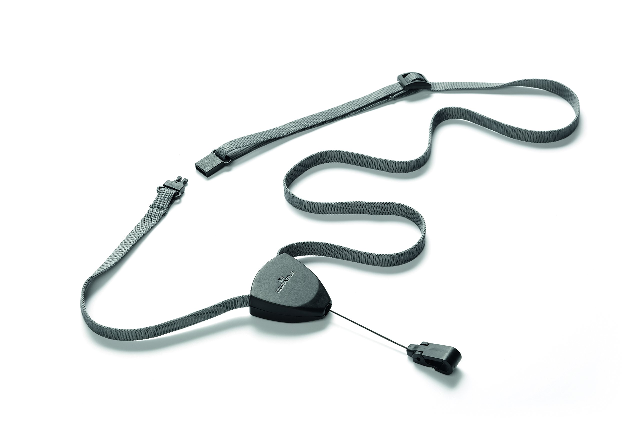 Durable 830901 Textile Lanyard Flex with Badge Reel (Pack of 10)