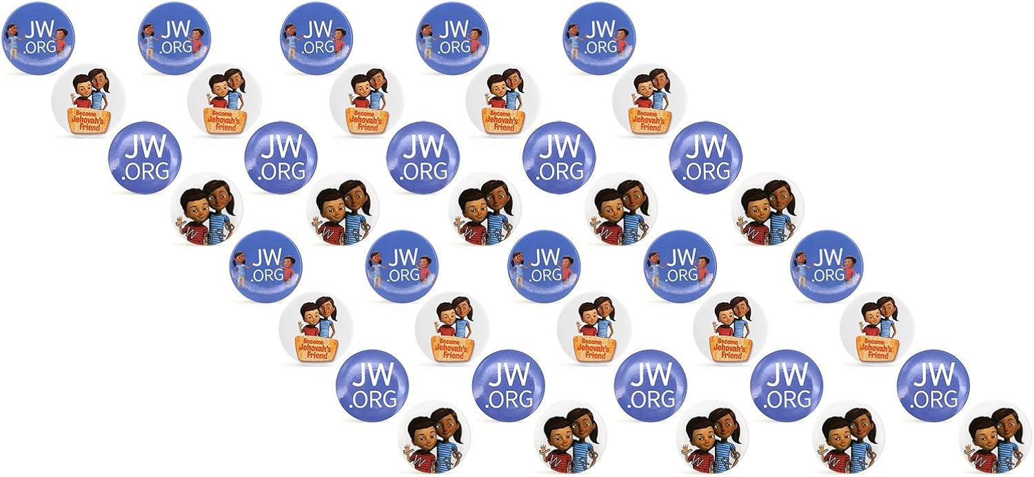 JW.ORG Buttons Jehovah's Witnesses Button Perfect Present For Jw.org Sophia Caleb Buttons (Kids-40 Pack)