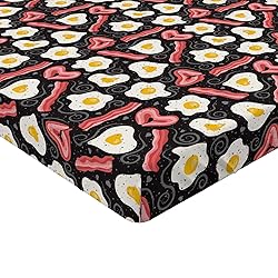 Ambesonne Bacon 2 Pack Fitted Sheet, Yummy Protein