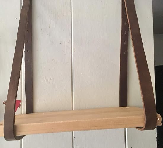 Amazon Com Hanging Table Bed Side Table Suspended Table Hammock Table Nightstand End Table Reclaimed Wood Pine Wood Hanging Shelves Leather Strap Wood Shelving Rustic Wall Bookshelf Modern Floating Mantle Handmade