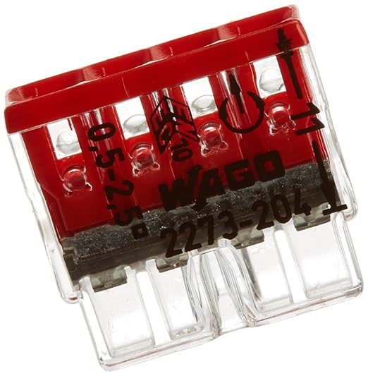 Wago 2273-204 Compact-Dosenklemme 4 x 0.5-2.5 qmm Nr.2273-204 100 Stück, rot