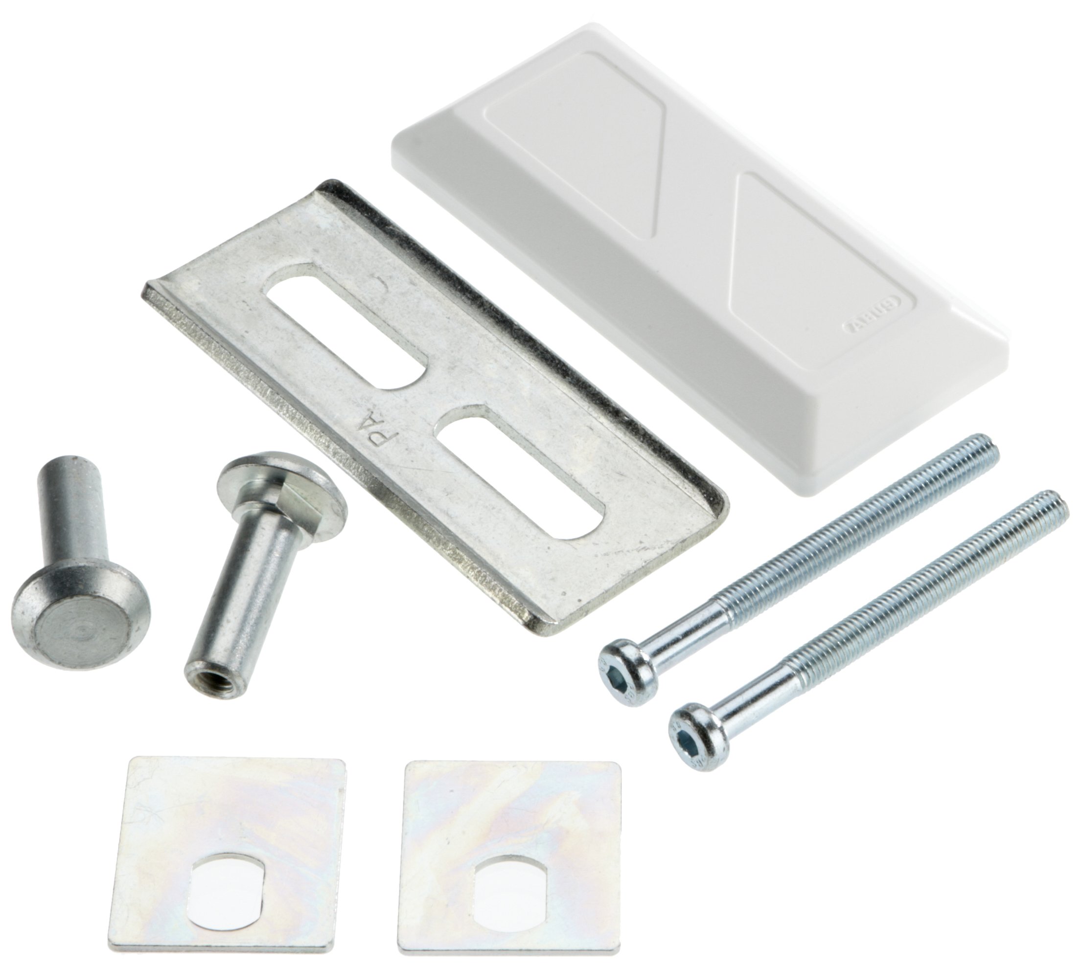 ABUS 106644 PV1820 All-Through Screw Fitting Plate for Reinforced Bolt Locks, White