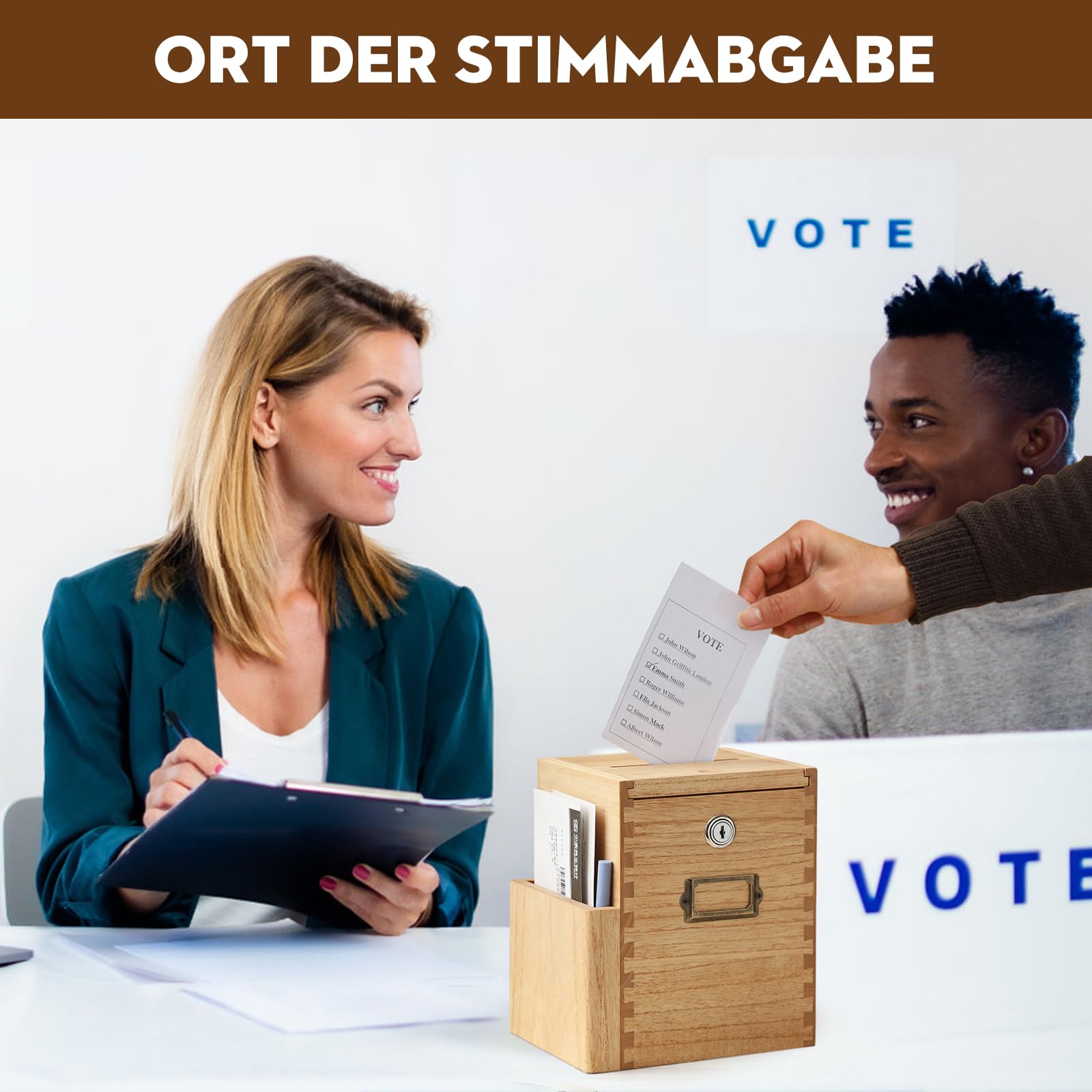 KIRIGEN Vorschlagsbox, Spendenbox mit Schloss, Wahlurne, Natur 7