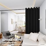 Deconovo Blackout Door Curtains 79 x 106 Inch Thermal Insulated Eyelet Black view 8