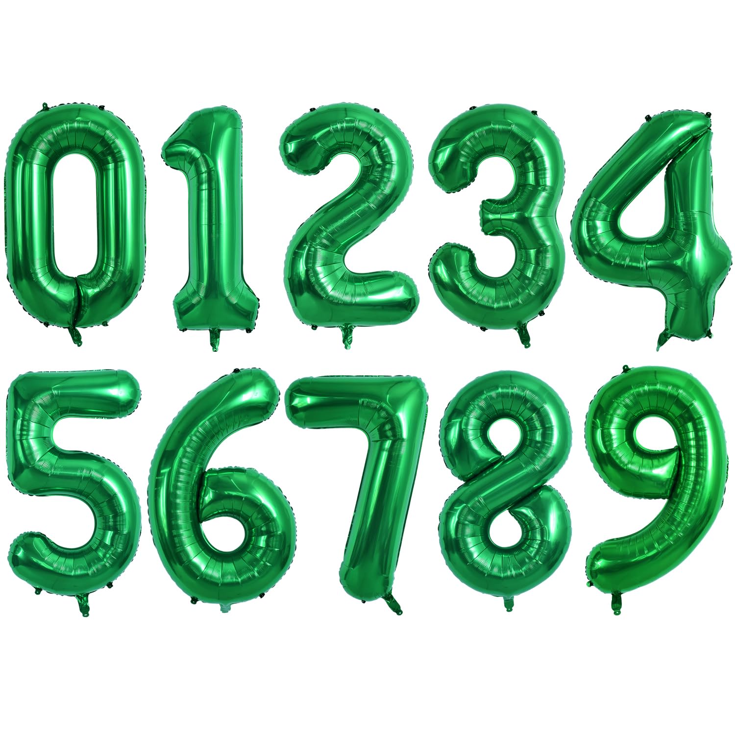 Photo 1 of TONIFUL Number Balloons 16 Inch Green 0-9 Number Mylar Foil Balloons 10 Pcs Green Custom Digital Balloons for Birthday Party Engagement Graduations Anniversary Baby Shower Decorations Party Supplies