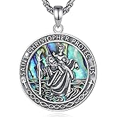 Vito 925 Sterling Silver Saint Necklaces for Women Men, St Michael/Crucifix/Caravaca/St Jude/Virgin Mary Pendant Patron Saint Amulet Medal Religion Jewelry Gift