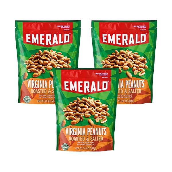 EMERALD NUTS, VIRGINIA PEANUTS ROASTED AND SALTED, 10 OZ