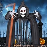 EBANKU 10FT Halloween Inflatable Ghost Archway Outdoor Yard Decoration | Blow up Inflatable Haunted Arch with Build-in LEDs, Halloween Outdoor Garden Lawn Yard Party Decorations