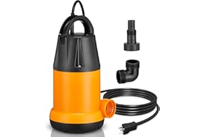 LIMODOT Sump Pump Submersible With 25 Ft. Power Cord, 4000GPH, Water Pump for Pool, PondBasements, Hot Tub & Aquarium Draining, 1 1/2 HP