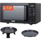 Commercial Chef 5-in-1 Countertop Microwave Air Fryer Combo, CHMF9BG, Black | 0.9 Cu. Ft. Capacity, Microwave Air Fryer Convection Oven Bake and Roast, 900W, 10.6&rdquo; Turntable Plate
