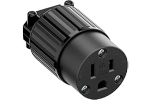 NEMA 5-15R Industrial Grade Female Socket - ETL Listed & CSA Certified - 15A/125V 3-Prong AC Receptacle - Heavy Duty, Rewirab