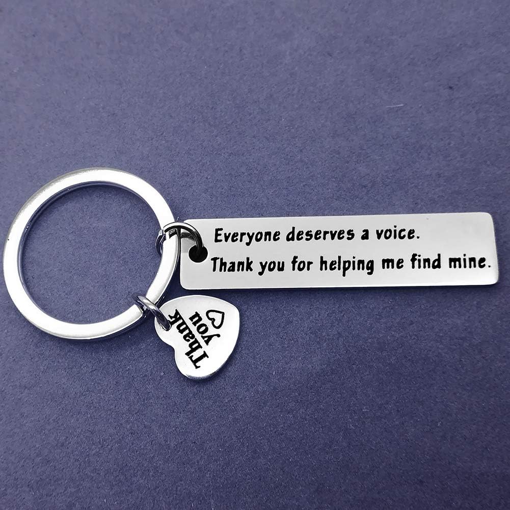 Speech Therapy Gifts Keyring Everyone Deserves A Voice Keyring Speech Therapist Gifts Speech Language Pathologist Gifts Christmas Birthday Gifts Thank You Gifts for Therapist - Image 3