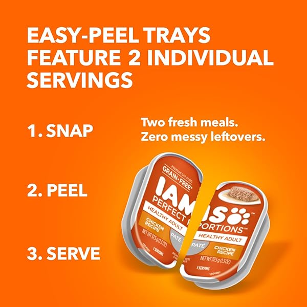IAMS PERFECT PORTIONS HEALTHY ADULT WET CAT FOOD WITH CHICKEN AND TUNA RECIPE VARIETY PACK, EASY PEEL TWIN-PACK TRAYS, PACK OF 24 (48 TOTAL SERVINGS)