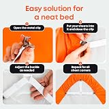 5 STARS UNITED Bed Sheet Holder Corner Straps, 4 pcs Adjustable Clips view 4