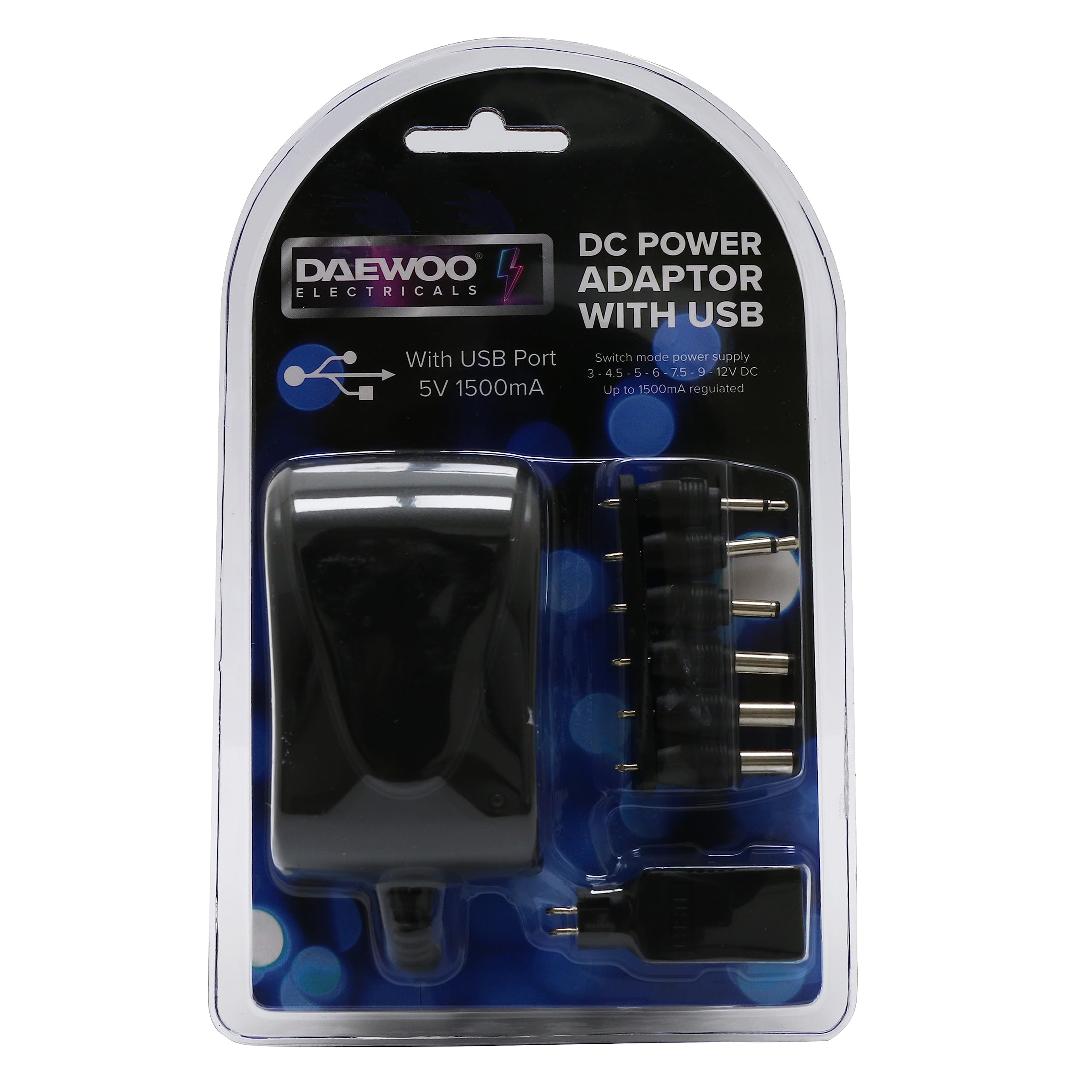 Daewoo 1500 mA AC/DC Adaptor, Black