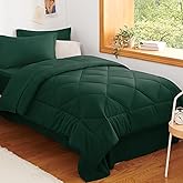 CozyLux Twin XL Comforter Set Emerald Green - 5 Pieces Twin Extra Long Bed in a Bag for College Dorm, All Season Bedding Set for Girls and Boys, Soft Bed Set with Comforter, Sheets, Pillowcase & Sham