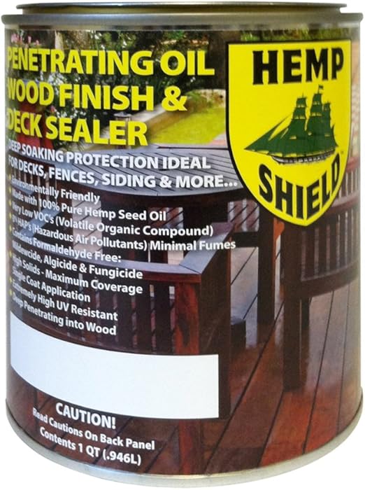 Hemp Shield HS02CF319QL Wood Finish and Deck Sealer, Paint, Stain