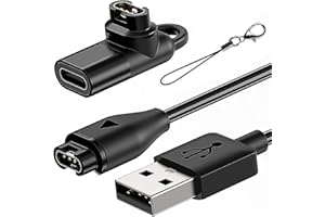 Ankky Charging Cable for Garmin Watch with 1 Pack Type C Charger Adapter Connector, 1M Charger Cord for Garmin Fenix 7/7S/7X, Instinct, Forerunner, Vivoactive,Venu Series and More, Black