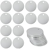 StayMax Round Aluminum Blank Tags Stamping Blanks Engraving Blanks 25 Pack (Siver)