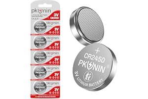 Ocvrszsw PKUNIN CR2450 3V Lithium Coin Cell Battery, CR2450 3V Battery for Key Fob, 2450 Lithium Battery, CR2450 Battery 5 Pack