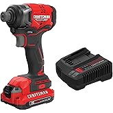 CRAFTSMAN V20 1/4 Inch Cordless Impact Driver Kit with Battery and Charger (CMCF813C1)