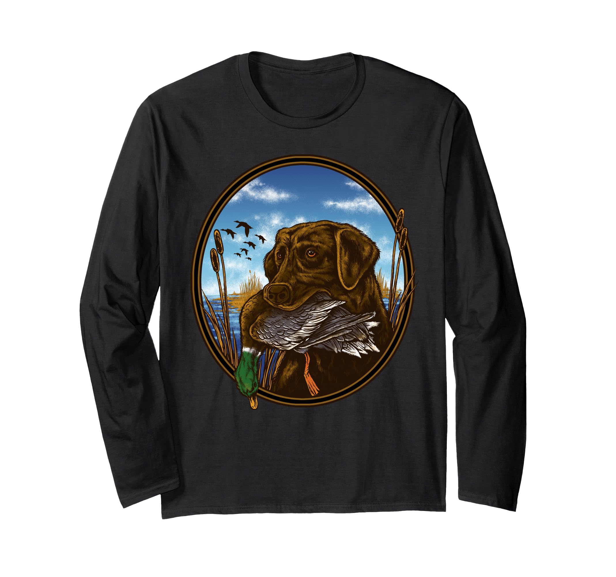 Labrador Retriever with Mallard Duck Hunting Long Sleeve T-Shirt