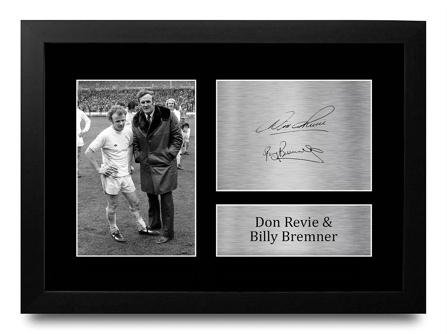 HWC Trading A4 FR Don Revie Billy Bremner Leeds Utd Gifts Printed Signed Autograph Picture for Fans and Supporters - A4 Framed