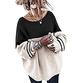GUNEST Oversized Sweaters for Women Trendy Chunky Batwing Long Sleeve Casual Crewneck Ribbed Pullover Tunic Sweater