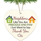 Neighbor Gifts for Christmas Wooden Ornaments Friendship Neighbor Gifts for Women Men Funny Friend Bestie Neighbors Appreciation Ornament Housewarming Gift for Neighbors Hanging Christmas Decorations