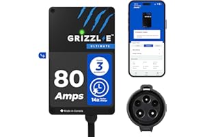 Grizzl-E Ultimate Level 2 Fastest 80A / 19.2 kW Electric Vehicle (EV) Charger, UL Tested and Certified, Metal Case, Indoor/Outdoor Electric Car Fast Charging Station, Hardwired, Classic Black, J1772