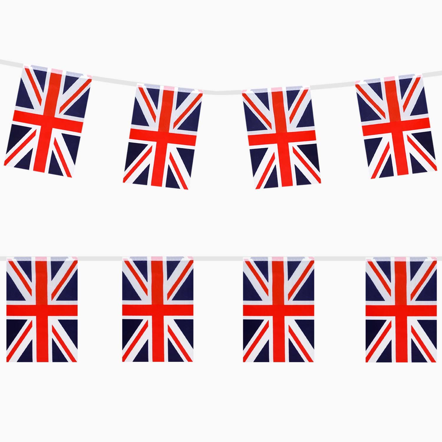 TRIXES 9M Union Jack Red White and Blue British Rectangular bunting – Sporting National Celebrations
