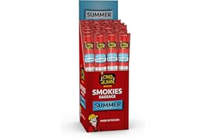 Long John Snacks Smokies Smoked Sausage Links - Premium USA-Sourced Pork & Beef Sticks - High-Protein Individually Wrapped Meat Snacks - Low Carb, Keto Snack - Summer, 24 Pack