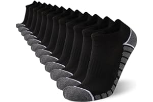 COOVAN 12 Pack Mens Ankle Socks Athletic Running Cushioned Breathable Low Cut Sports Workout Socks