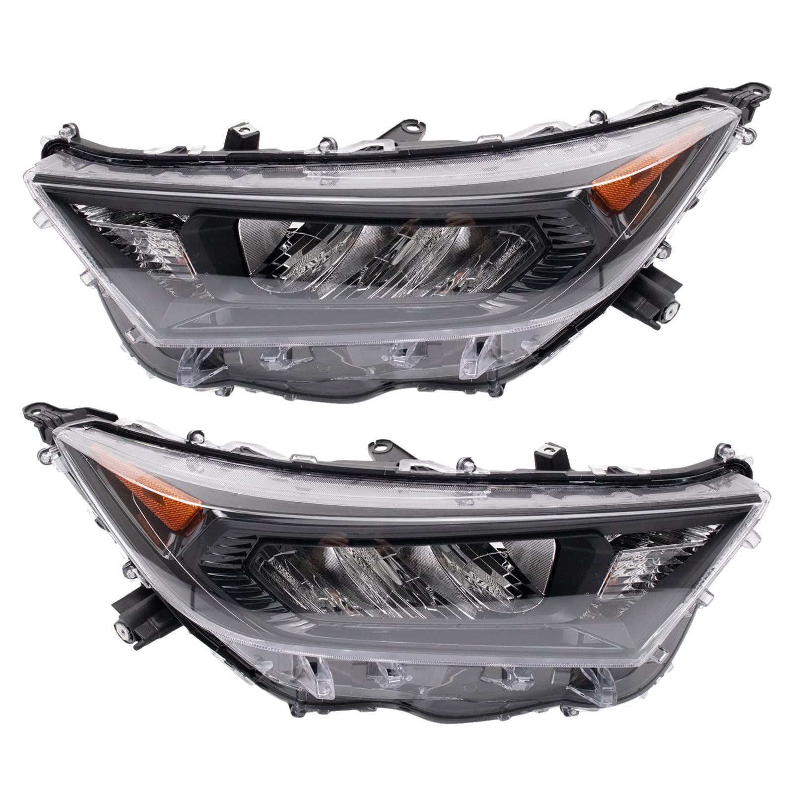 TRQ Driver & Passenger Side Headlight Assembly Set