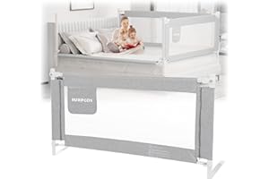 SURPCOS Bed Rails for Toddlers -New Upgraded Extra Long Bed Guardrail for Kids Great Fit for Twin, Double, Full-Size Queen & King Mattress, Grey 76x30 Inch (Pack of 1)