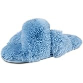 Jessica Simpson Women's Fashion Faux Feather Slide-On Memory Foam Slipper
