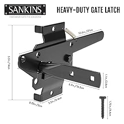 SANKINS Self-Locking Gate Latch Heavy Duty for