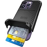 Scooch for iPhone 14 Pro Case with Card Holder, Wingmate Wallet Case with Hidden Card Slot and RFID Protection for up to 4 Cards, 10-Foot Drop Protection, Black
