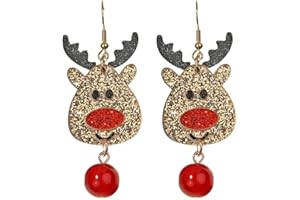 FUQIMANMAN2020 Christmas Theme Earrings Acrylic Cute Santa Claus Gingerbread Reindeer Christmas Stockings Earrings Christmas Jewelry Gift