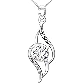 ALOV Jewelry Sterling Silver "always my sister Forever my friend" Love Cubic Zirconia Pendant Necklace